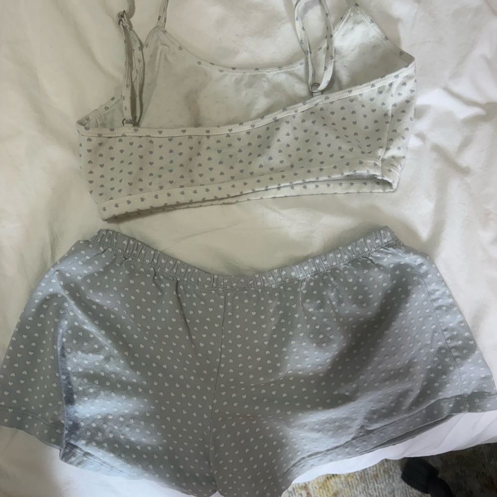 Brandy Melville Gray Polka Dot Pajama Set